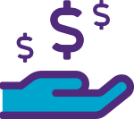 Hand money icon